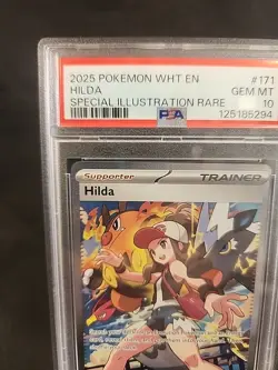 2025 POKEMON WHT EN - Hilda #171 - White Flare Special Illustration Rare PSA 10 - Image 2
