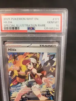 2025 POKEMON WHT EN - Hilda #171 - White Flare Special Illustration Rare PSA 10 - Image 3