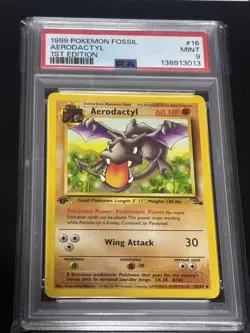 1999 Pokemon Fossil Aerodactyl 1st Edition PSA 9 - Image 1