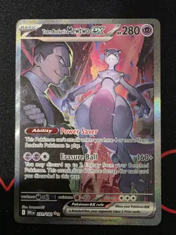 Pokemon TCG: Team Rocket's Mewtwo ex 231/182 SIR Destined Rivals NM - Image 1
