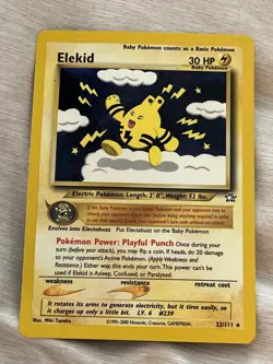 Pokemon TCG Elekid Neo Genesis 22/111 30 HP Rare Regular English 2000 - Image 1