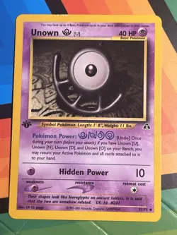 Pokemon TCG Unown [U] Neo Discovery 51/75 Regular 1st Edition Uncommon LP - Image 1