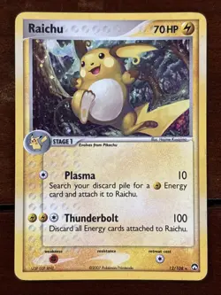 Pokemon Power Keepers Raichu 12/108 Holo Rare LP - Image 1