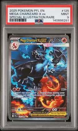 PSA 9 MINT Pokemon Mega Charizard X ex SIR 125/094 Phantasmal Flames English - Image 1