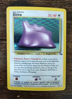 Pokemon Fossil Holo Rare Ditto 3/62 - Image 1