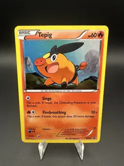 Tepig BW07 Holo Pokemon Black White Promos LP Black Star - Image 1