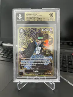 2025 ONE PIECE OP04-083 JAPANESE 2ND ANNIVERSARY SET SABO ENG BGS10 notPSA 10 - Image 1