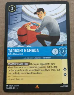 Disney Lorcana Tadashi Hamada Gifted Roboticist 155/204 Azurite Sea - Image 1