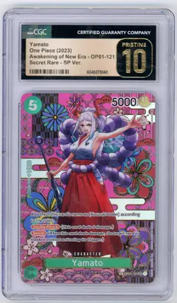 Yamato CGC Pristine 10 2023 One Piece Awakening Of New Era OP01-121 Secret Rare - Image 1