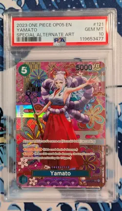 PSA 10 2023 One Piece English Yamato Alt-Art OP01-121 OP05 Special Rare SP - Image 1