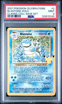 Blastoise Holo PSA 9 MINT 2021 Pokemon Celebrations #2/102 Classic Coll Base Set - Image 1