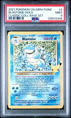Blastoise Holo PSA 9 MINT 2021 Pokemon Celebrations #2/102 Classic Coll Base Set - Image 3