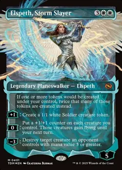 Tarkir Dragonstorm Variants Elspeth, Storm Slayer - Foil - Showcase Ghost - Image 3