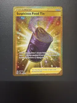 Pokemon TCG Suspicious Food Tin 80/73 Secret Rare Holo Card Champion's Path - Image 1