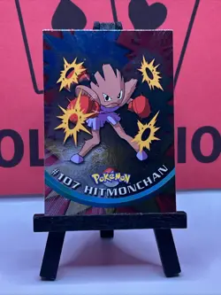 Hitmonchan #107 Topps TV Animation Edition Blue Label Foil Holo Pokemon Card - Image 2