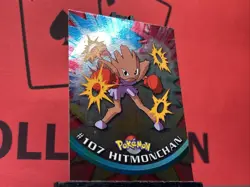 Hitmonchan #107 Topps TV Animation Edition Blue Label Foil Holo Pokemon Card - Image 4
