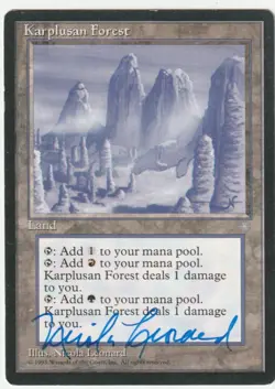 Ice Age MTG Karplusan Forest Signed by Nicola Leonard - Image 1