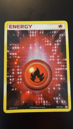 Fire Energy 102/106 Emerald Holo Rare Pokemon TCG - Image 1
