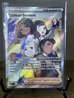 Pokemon TCG Paldean Student Trainer Card Ultra Rare Paldean Fates NM - Image 1