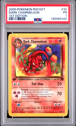 PSA 1 1ST EDITION 2000 Pokemon Team Rocket Dark Charmeleon 32/82 Non Holo WOTC - Image 1