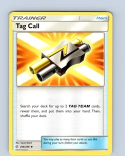 Pokemon TCG Tag Call S&M Cosmic Eclipse 206/236 Regular Uncommon Card NM - Image 1
