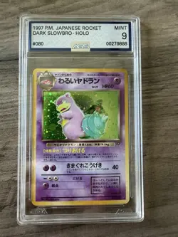 1997 Japanese Dark Slowbro #080 Holo Rare Pokemon AGS MINT 9 - Image 1
