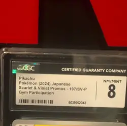 Pokemon Pikachu Scarlet & Violet Promos 197/SV-P Gym Promo CGC 8 Japanese 2024 - Image 3