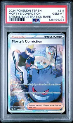 2024 Pokemon Temporal Forces Morty’s Conviction #211 Special Illustration PSA 10 - Image 1