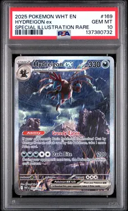 2025 POKEMON WHT EN-WHITE FLARE SPECIAL ILLUSTRATION RARE HYDREIGON EX PSA 10 - Image 1