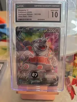 Pokemon TCG Rhyperior V 181/189 Darkness Ablaze Full Art Ultra Rare Holo - Image 1