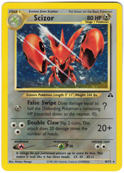 Scizor 10/75 Neo Discovery Holo Rare Vintage Pokemon Card - Image 1