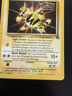 Pokemon Electrabuzz CCG #2 WB Movie Promo Black Star TCG - Image 4