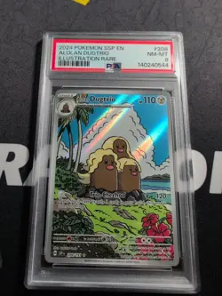 Pokemon SSP EN Alolan Dugtrio Illustration Rare #208/191 Surging Sparks PSA 8 - Image 1