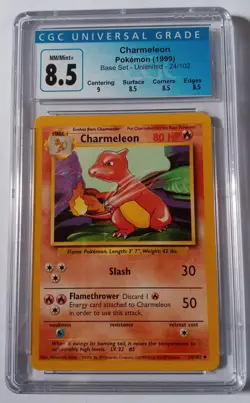 CGC 8.5 Charmeleon 24/102 Pokemon Base Set Unlimited - Image 1