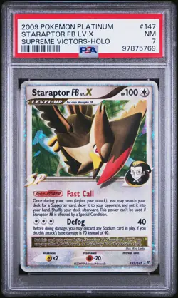 2009 POKEMON PLATINUM SUPREME VICTORS #147 STARAPTOR FB LV.X-HOLO PSA 7 - Image 1