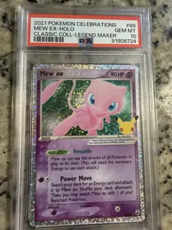 2021 Pokemon Celebrations Mew EX Holo PSA 10 Classic Collection #88/92 - Image 1