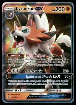 Pokemon Cards Lycanroc GX 82/181 Team Up Holo Rare GX NM - Image 1