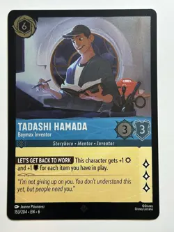 Tadashi Hamada - Baymax Inventor Cold Foil Azurite Sea 153/204 NM Lorcana Card - Image 1