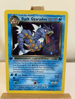 Pokemon TCG Dark Gyarados 1st Edition Holo Card Team Rocket 08/82 LP - Image 1