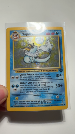 Pokemon TCG Vaporeon Holo Rare Card 12/64 Jungle Series 1999 MP Condition - Image 2