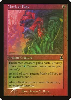 Urza's Destiny MTG FOIL Mark of Fury Magic - Image 1
