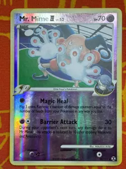 POKEMON TCG MR. MIME 28/111 REVERSE HOLO RARE EXCELLENT RISING RIVALS - Image 1