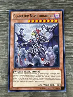 Gladiator Beast Augustus - PRIO-EN030 LP 1st Edition Rare NM YuGiOh - Image 1