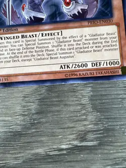 Gladiator Beast Augustus - PRIO-EN030 LP 1st Edition Rare NM YuGiOh - Image 3