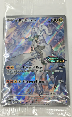 Pokemon SEALED N's Reshiram Foil card 167/159 Journey Together Stamped Promo - Image 1