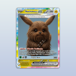 Pikachu Star Wars Pikachubacca Pokemon EX Limited Edition Trading Card - Image 3