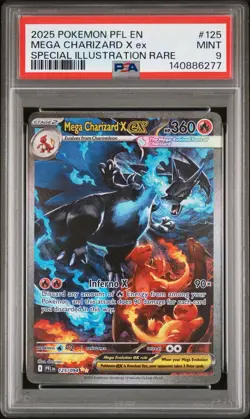 PSA 9 MINT Pokemon Mega Charizard X ex SIR 125/094 Phantasmal Flames English - Image 1