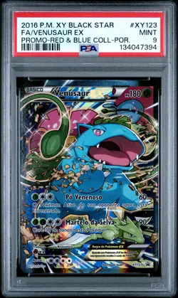 2016 POKEMON XY BLACK STAR PROMO #XY123 FULL ART/VENUSAUR EX PSA 9 - Image 1