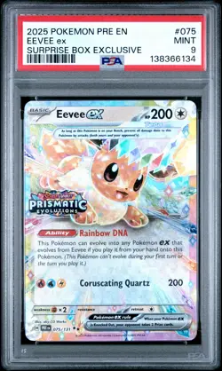 Eevee Ex Surprise Box Exclusive Pokemon Pre En-Prismatic Evolutions 075 NM PSA 9 - Image 1