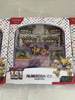 3 Pokemon Alakazam EX TCG Scarlet and Violet 151 Collection Box - Image 4